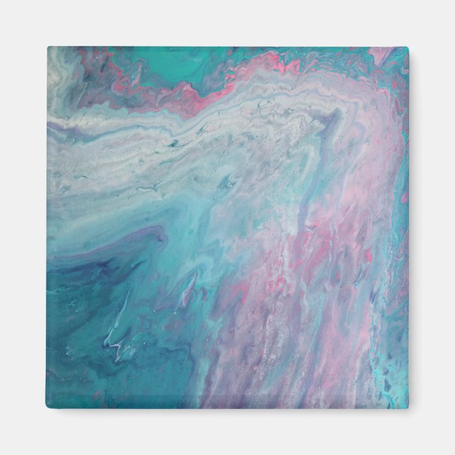 Cotton Candy Dreams Fluid Art Magnet (Vorne)