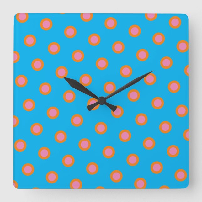 "Cotton Candy", farbige Wall-Uhr Quadratische Wanduhr (Vorderseite)