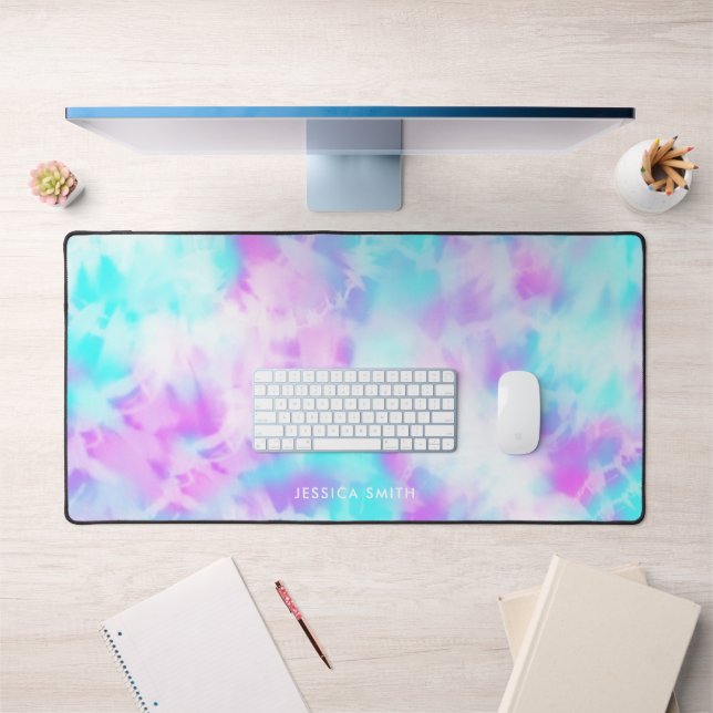 Cotton Candy Gefärbte Krawatte Muster Personalisie Schreibtischunterlage (Büro 1)