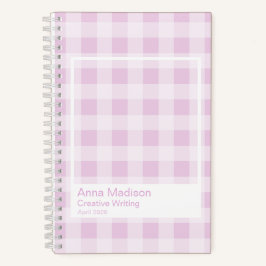 Cotton Candy Gingham Transparent Frame Notebook Notizbuch