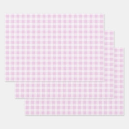 Cotton Candy Gingham Wrapping Paper Sheets Geschenkpapier Set