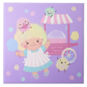 Cotton Candy Girl mit Sweet Fluffy Monsters Fliese