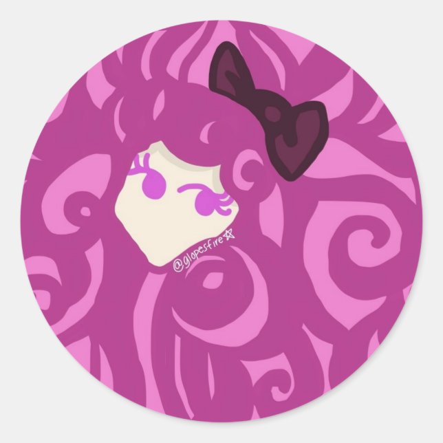 Cotton Candy Girl Runder Aufkleber (Vorderseite)