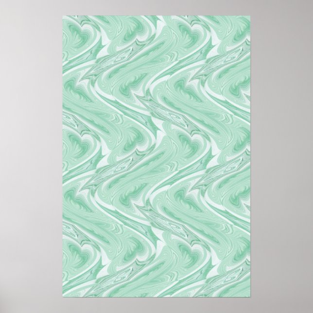 Cotton Candy Green Abstrakt Poster (Vorne)