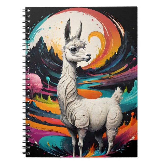"Cotton Candy Llama" Art Spiral Notebook Notizblock (Vorderseite)