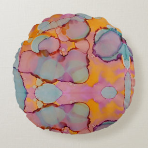 Cotton Candy Mirage Rundes Kissen