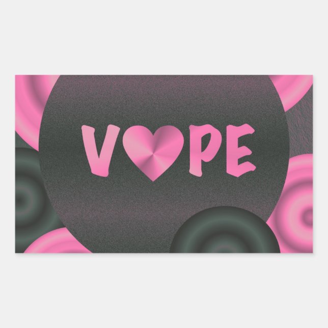 Cotton Candy Pink 3D Vape Herz Rechteckiger Aufkleber (Vorderseite)