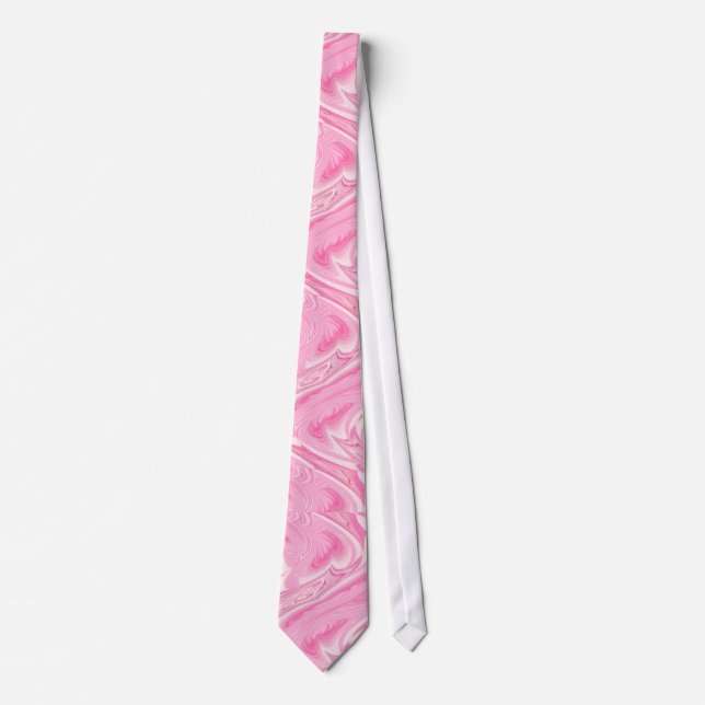 Cotton Candy Pink Abstrakt Krawatte (Vorderseite)