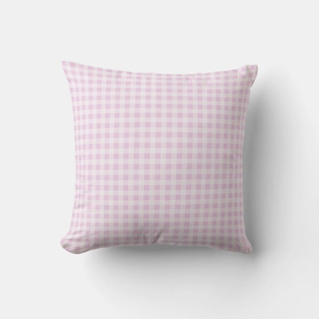 Cotton Candy Pink Gingham Kissen (Vorderseite)