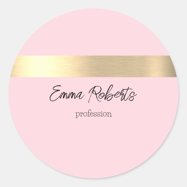 Cotton Candy Pink Gold Foil Rustikale Imitate Runder Aufkleber (Vorderseite)