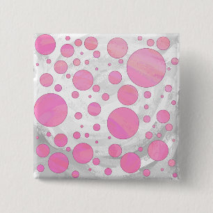 Cotton Candy Pink Polka Dot Button
