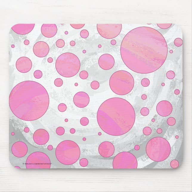 Cotton Candy Pink Polka Dot Mousepad (Vorne)