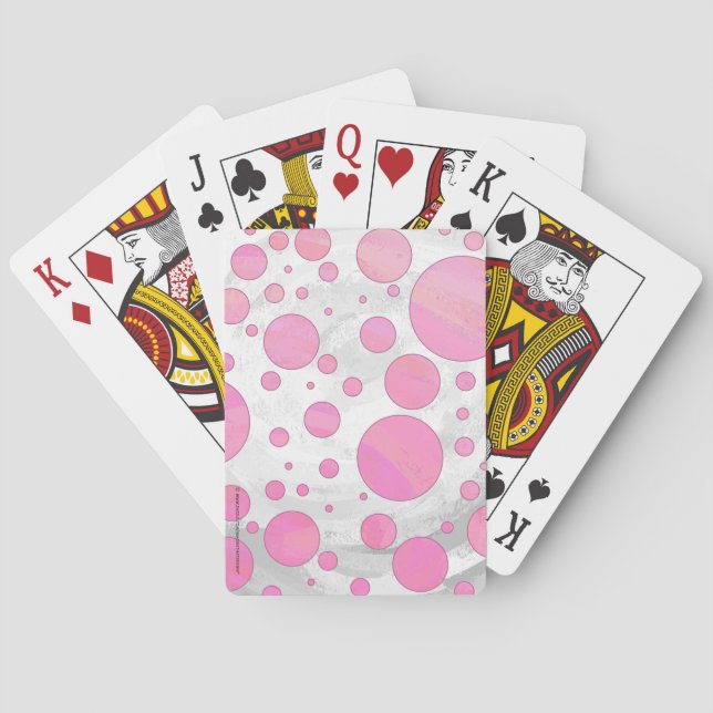 Cotton Candy Pink Polka Dot Spielkarten (Rückseite)
