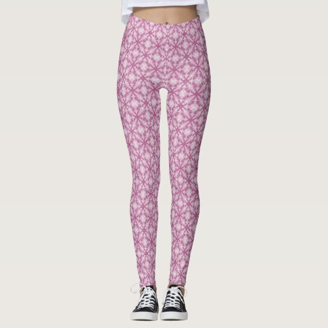 Cotton Candy Pink Wirbel Leggings (Vorderseite)