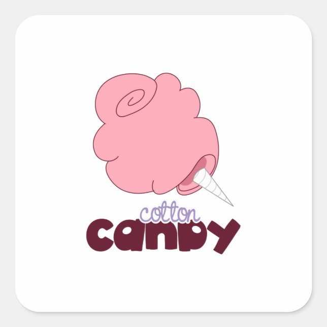Cotton Candy Quadratischer Aufkleber (Vorderseite)