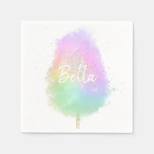 Cotton candy Regenbogen Glitzer niedlich Serviette