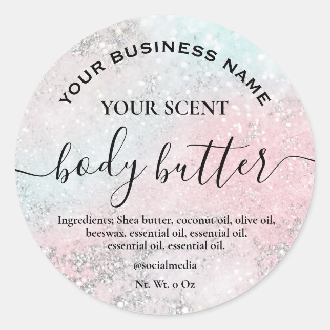 Cotton Candy Silver Body Butter Labels Runder Aufkleber (Vorderseite)