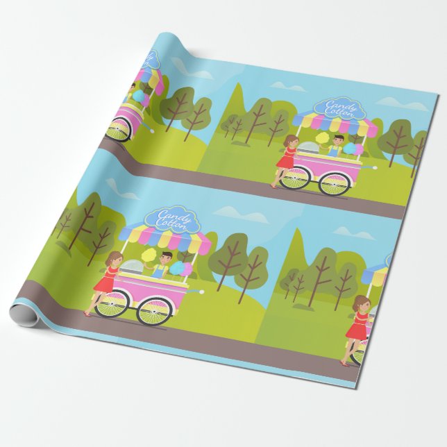 Cotton Candy Street Food Geschenkpapier (Ungerollt)