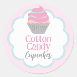Cotton Cupcake Scallop Label Runder Aufkleber