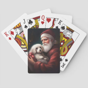 Cotton de Tulear mit Weihnachtsfeiertag des Weihna Spielkarten