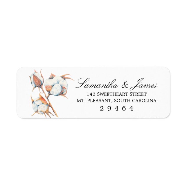 Cotton Pflanze | RÜCKSENDEADRESSE (Vorne)