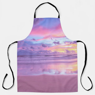 Cotton Süßigkeiten Sonnenaufgang: Strand Blick. Schürze