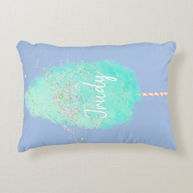 Cotton Süßwaren aquamariner niedlicher Glitzer lil Dekokissen (Vorderseite)