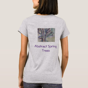 Cotton-T - Shirt mit abstrakten Frühjahrsbaumen