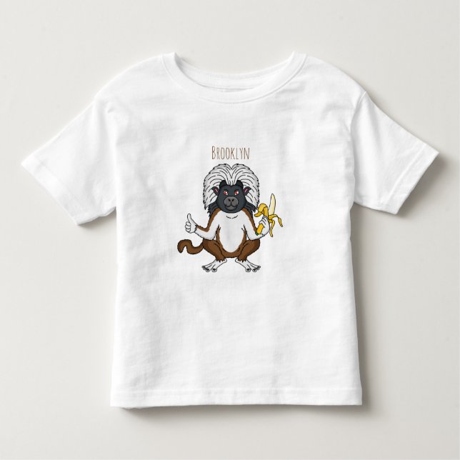 Cotton Top Tamarin Affe Cartoon Illustration (Vorderseite)