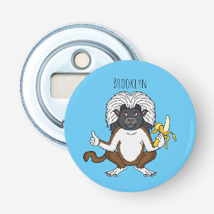 Cotton Top Tamarin Affe Cartoon Illustration Flaschenöffner