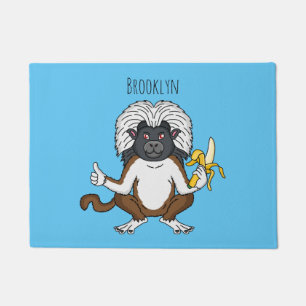 Cotton Top Tamarin Affe Cartoon Illustration Fußmatte