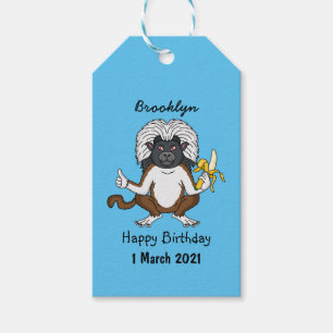Cotton Top Tamarin Affe Cartoon Illustration Geschenkanhänger