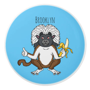 Cotton Top Tamarin Affe Cartoon Illustration Keramikknauf