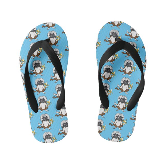 Cotton Top Tamarin Affe Cartoon Illustration Kinderbadesandalen (Fußbett)