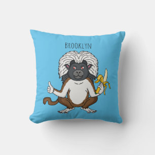 Cotton Top Tamarin Affe Cartoon Illustration Kissen