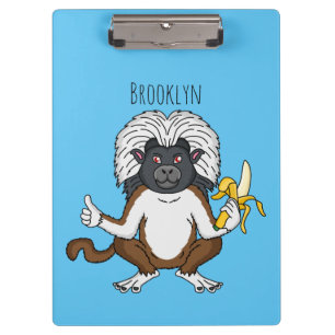 Cotton Top Tamarin Affe Cartoon Illustration Klemmbrett