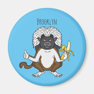 Cotton Top Tamarin Affe Cartoon Illustration Magnet
