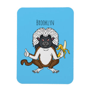 Cotton Top Tamarin Affe Cartoon Illustration Magnet