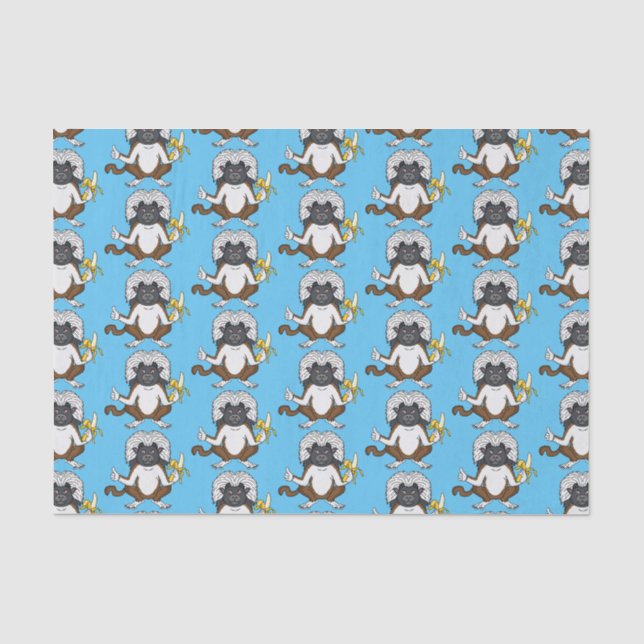Cotton Top Tamarin Affe Cartoon Illustration Seidenpapier (Vorderseite)
