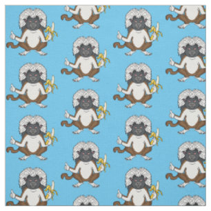 Cotton Top Tamarin Affe Cartoon Illustration Stoff