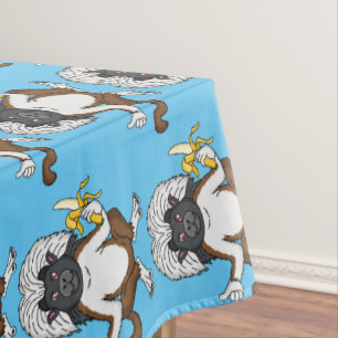 Cotton Top Tamarin Affe Cartoon Illustration Tischdecke