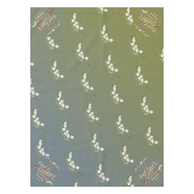 Cotton Wedding Anniversary Lily of the Valley Tischdecke (Vorderseite)
