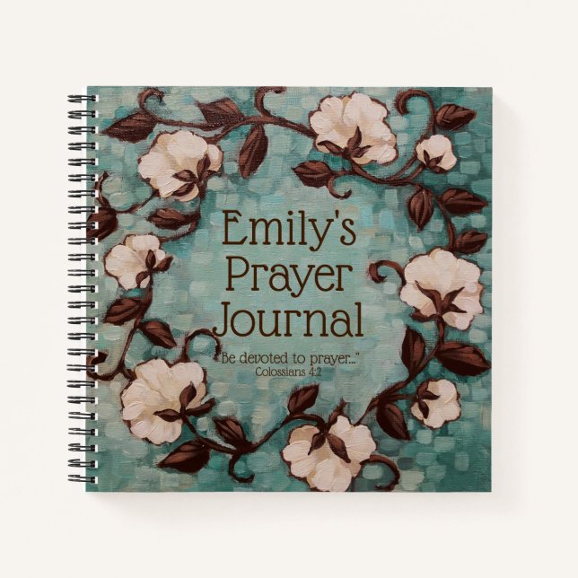 Cotton Wreath Custom Gebet Journal Notizbuch (Vorderseite)