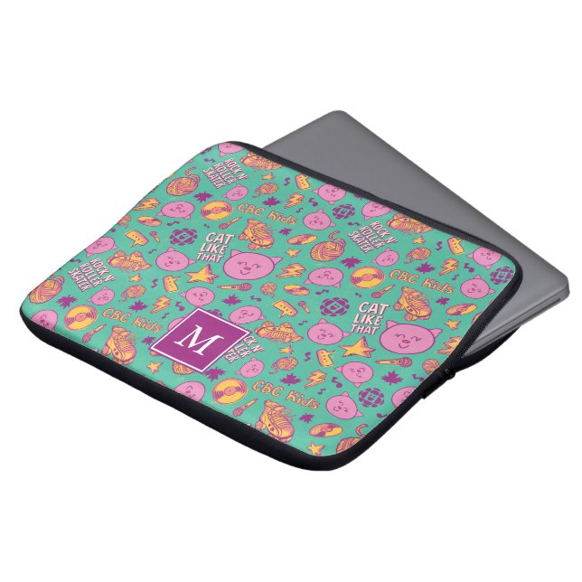 Cottonball-Muster Monogram Laptop Sleeve (Vorne Oben)