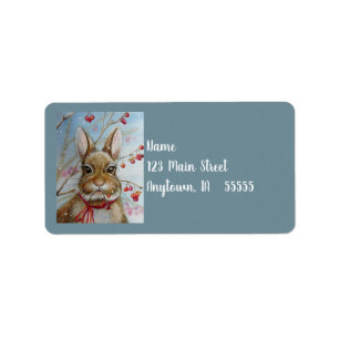 Cottontail Bunny Rabbit Bittersweet Art Adressaufkleber