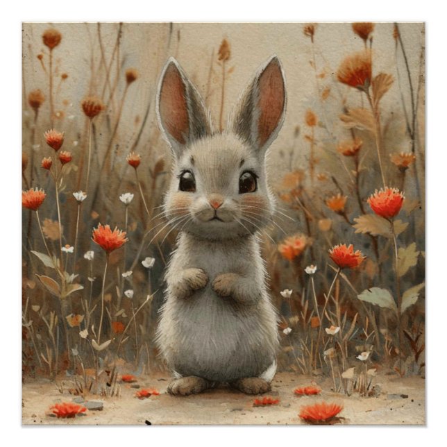 Cottontail Dream: Ein bisschen Whimsy Bunny Poster (Vorderseite)