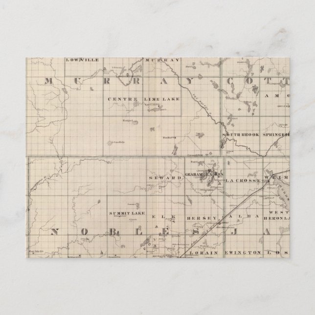 Cottonwood, Murray, Pipestone Landkreis, Minnesota Postkarte (Vorderseite)