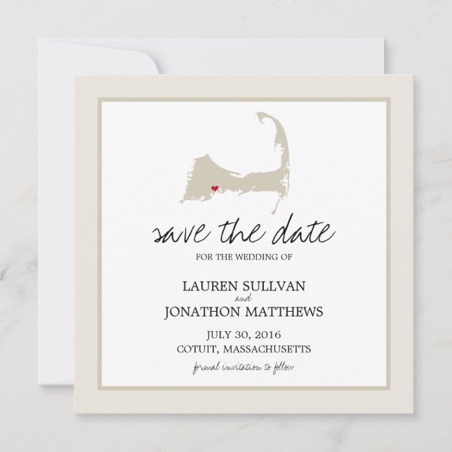 Cotuit Cape Cod Wedding Save the Date (Vorderseite)