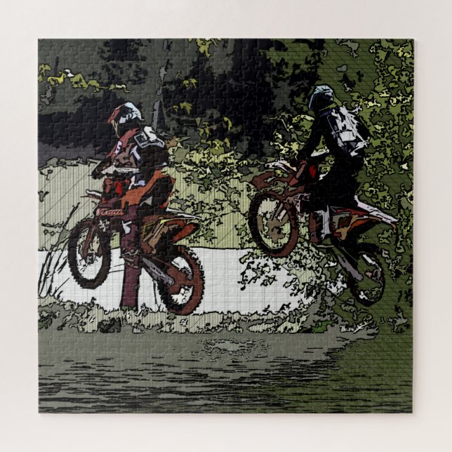 Cou et cou - Motocross Racers Jigsaw Puzzle (Horizontal)