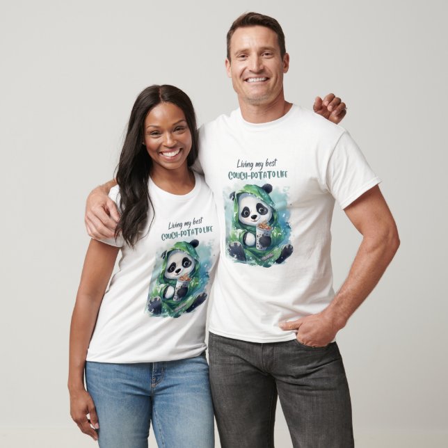 Couch-Pomme De Terre Panda Drôle T-shirt (Unisexe)